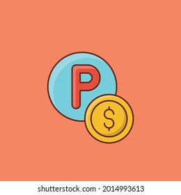 dollar vector flat color icon