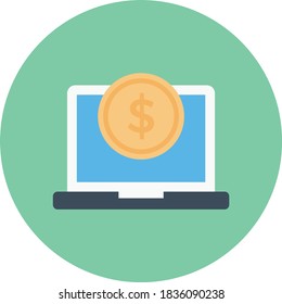 dollar vector flat color line icon