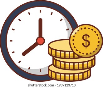 dollar vector flat colour icon