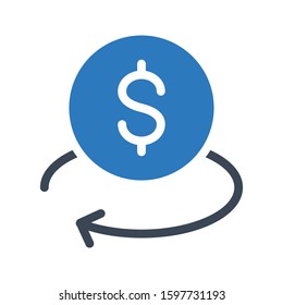 dollar vector glyph color icon 