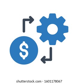 dollar vector glyph color icon 