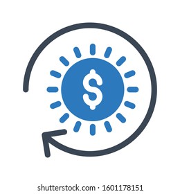 dollar vector glyph color icon 