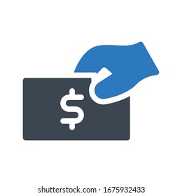 dollar vector glyph color icon 