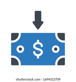 dollar vector glyph color icon 