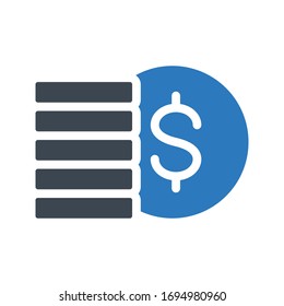 dollar vector glyph color icon 