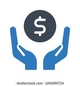 dollar vector glyph color icon 
