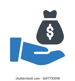 Farbsymbol der Dollar-Vektorillustration 