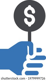 dollar vector glyph color icon