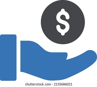 icono de color de glifo vectorial de dólar 