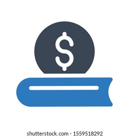 dollar vector glyph colour icon 