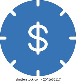 icono de color de glifo vectorial de dólar