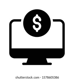 dollar vector glyph flat icon 