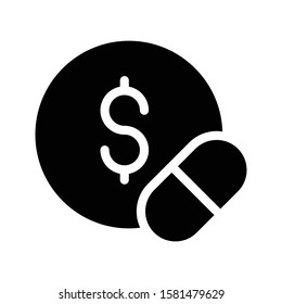 dollar vector glyph flat icon 