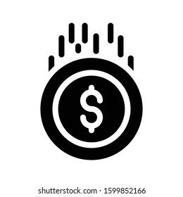dollar vector glyph flat icon 