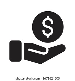 dollar vector glyph flat icon 