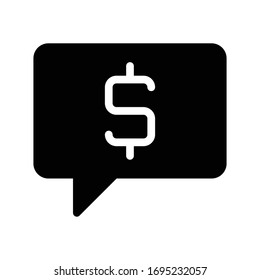 dollar vector glyph flat icon 