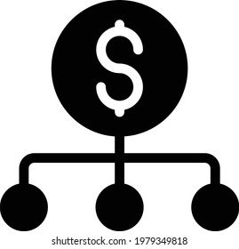 dollar vector glyph flat icon