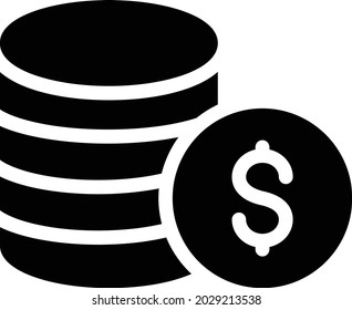 dollar vector glyph flat icon