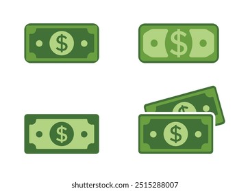 Dollar vector icon designs set