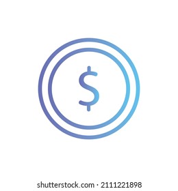 Dollar vector icon with gradient