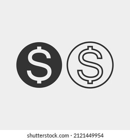 Dollar vector icon illustration sign