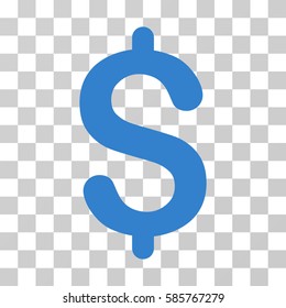 Dollar vector icon. Illustration style is flat iconic cobalt symbol on a transparent background.