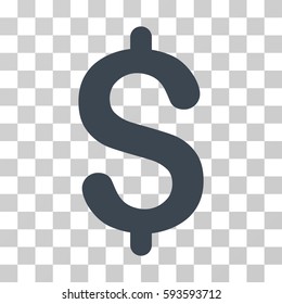 Dollar vector icon. Illustration style is flat iconic smooth blue symbol on a transparent background.