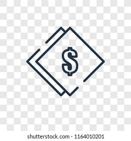 Dollar vector icon isolated on transparent background, Dollar logo concept