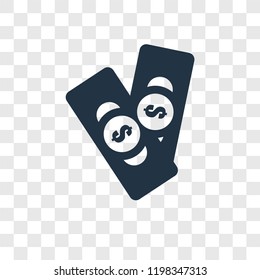 Dollar vector icon isolated on transparent background, Dollar transparency logo concept