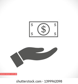 Dollar  vector icon , lorem ipsum Flat design