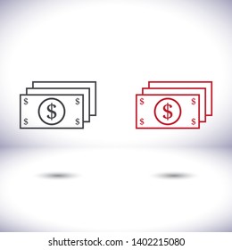 Dollar  vector icon , lorem ipsum Flat design