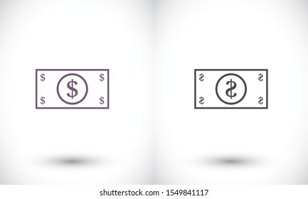 Dollar vector icon , lorem ipsum Flat design