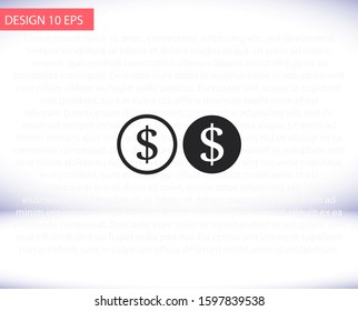 Dollar vector icon , lorem ipsum Flat design