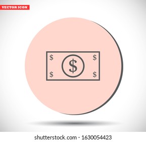 Dollar vector icon , lorem ipsum Flat design