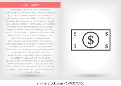 Dollar vector icon , lorem ipsum Flat design