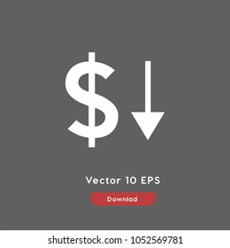 Dollar vector icon. Money changing symbol. Best modern flat pictogram illustration for web and mobile apps design