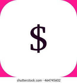 Dollar vector icon on white background.