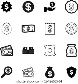 dollar vector icon set such as: paid, digital, content, people, purchase, account, glass, europe, set, internet, pile, bills, find, search, shop, note, earning, cashier, zoom, bill, objects, object