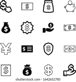 dollar vector icon set such as: search, stack, number, usa, protect, mouse, competition, billing, store, service, piggy, protection, rich, defend, hold, income, object, pile, american, winner, baking