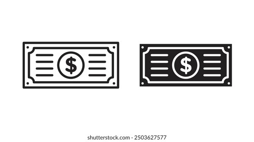 Dollar vector icon in solid and outline style