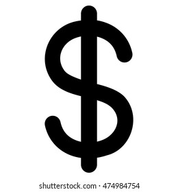 Dollar vector icon. Style is contour flat icon symbol, black color, white background.