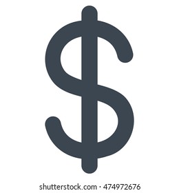Dollar vector icon. Style is linear flat icon symbol, smooth blue color, white background.