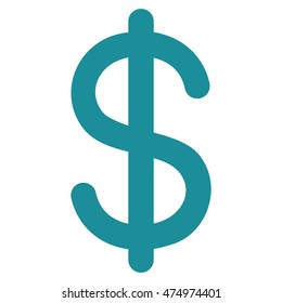 Dollar vector icon. Style is outline flat icon symbol, soft blue color, white background.