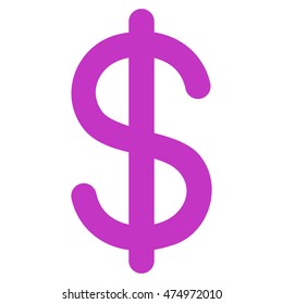 Dollar vector icon. Style is stroke flat icon symbol, violet color, white background.