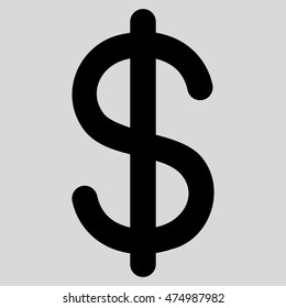 Dollar vector icon. Style is stroke flat icon symbol, black color, light gray background.