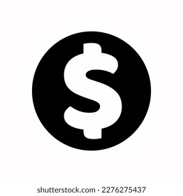 Dollar vector icon symbol. Black typography symbol of the dollar. 