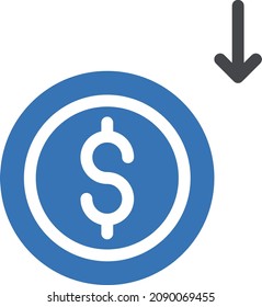 dollar vector illustration isolated on a transparent background . glyph vector icons for concept or web graphics.