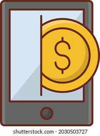 dollar Vector illustration on a transparent background. Premium quality symbols. Vector Line Flat color  icon for concept and graphic design.