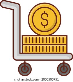 ilustración de dólar vector en un fondo transparente. Símbolos de calidad premium. Icono de color plano de línea vectorial para el concepto y el diseño gráfico.