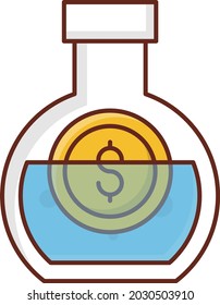 ilustración de dólar vector en un fondo transparente. Símbolos de calidad premium. Icono de color plano de línea vectorial para el concepto y el diseño gráfico.